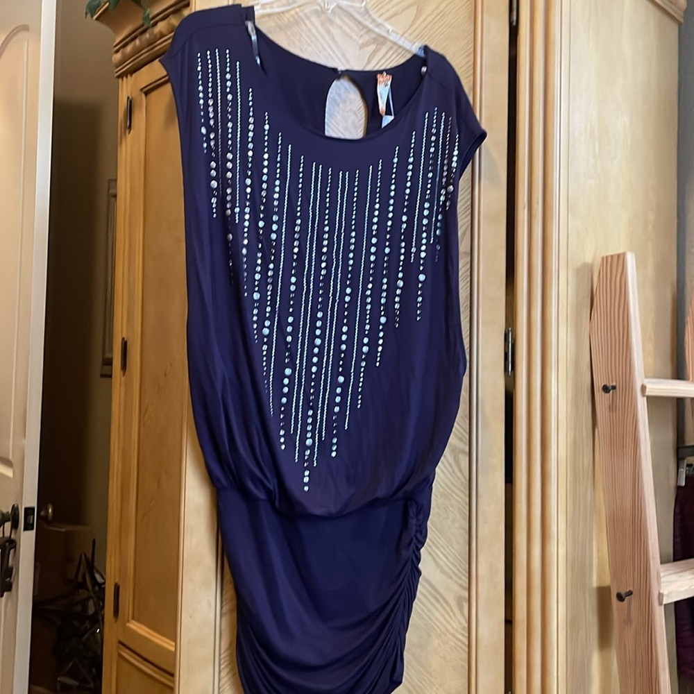 S-twelve purple rhinestone body con dress size medium
